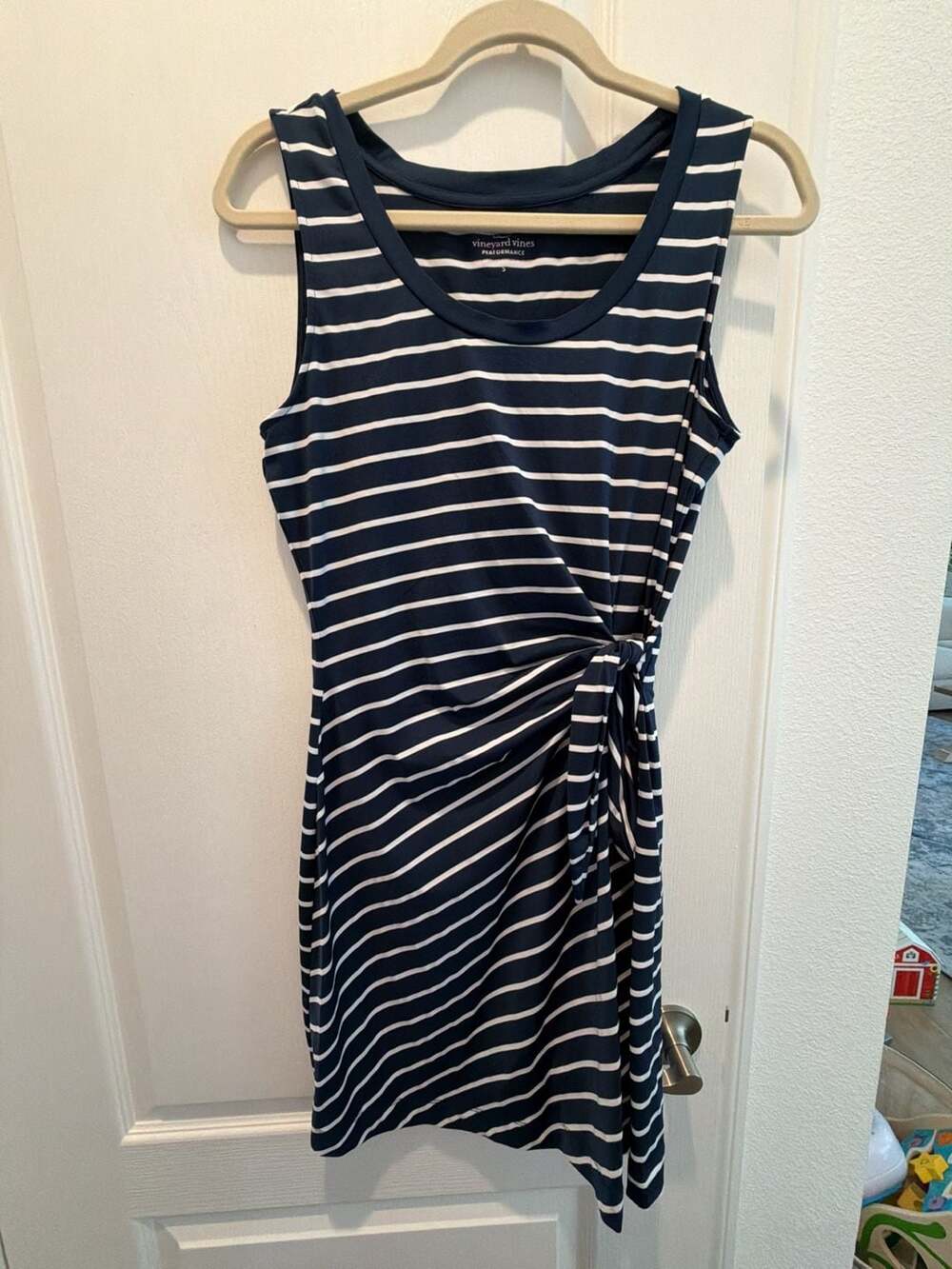 Vineyard Vines Performance Striped Sleeveless Tie-Front Dress